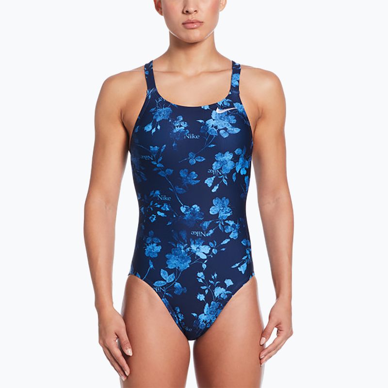 Strój pływacki jednoczęściowy damski Nike Hydrastrong Fastback midnight navy