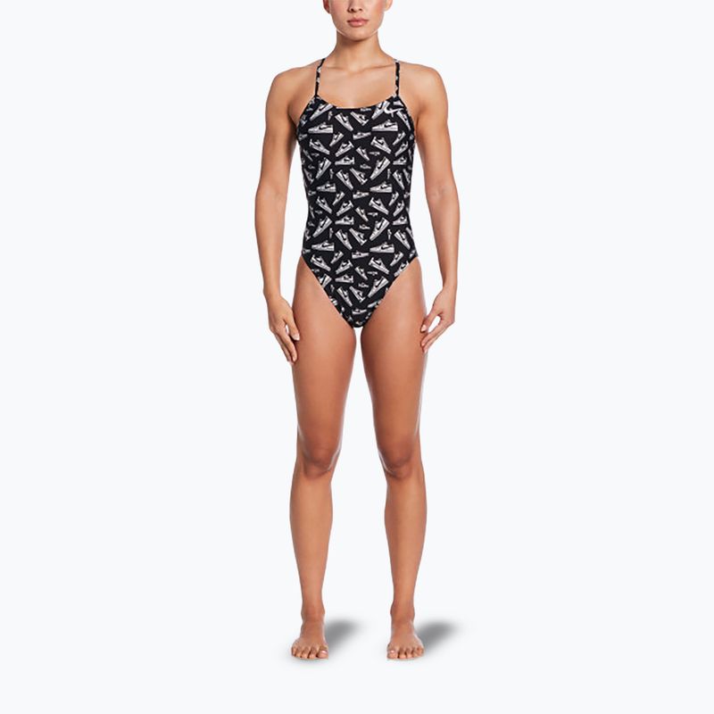 Strój pływacki jednoczęściowy damski Nike Hydrastrong Cutout jet black 2