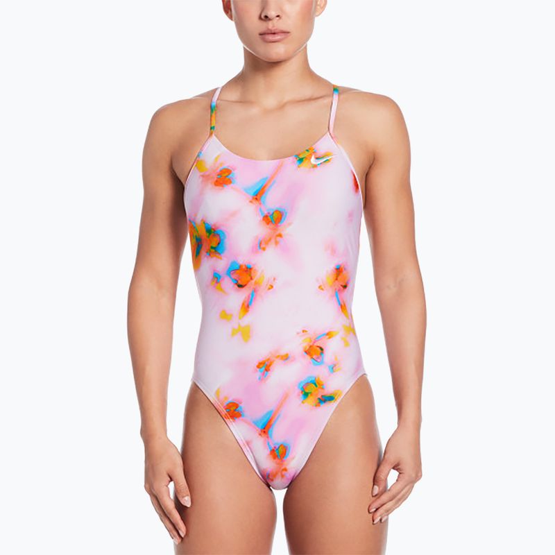 Strój pływacki jednoczęściowy damski Nike Hydrastrong Cutout pink foam