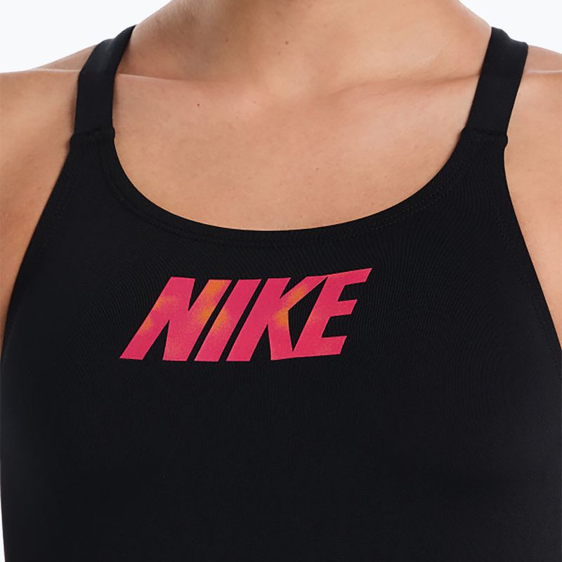 Strój pływacki jednoczęściowy damski Nike Hydrastrong Logo Graphic Fastback black 4