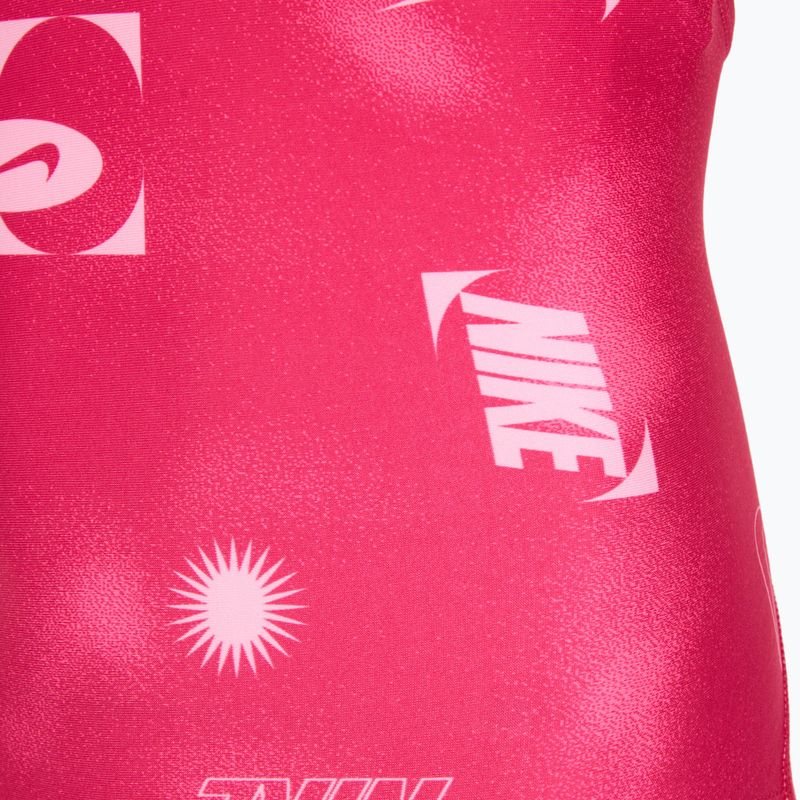 Strój pływacki jednoczęściowy dziecięcy Nike Hydrastrong Fastback rush pink 3