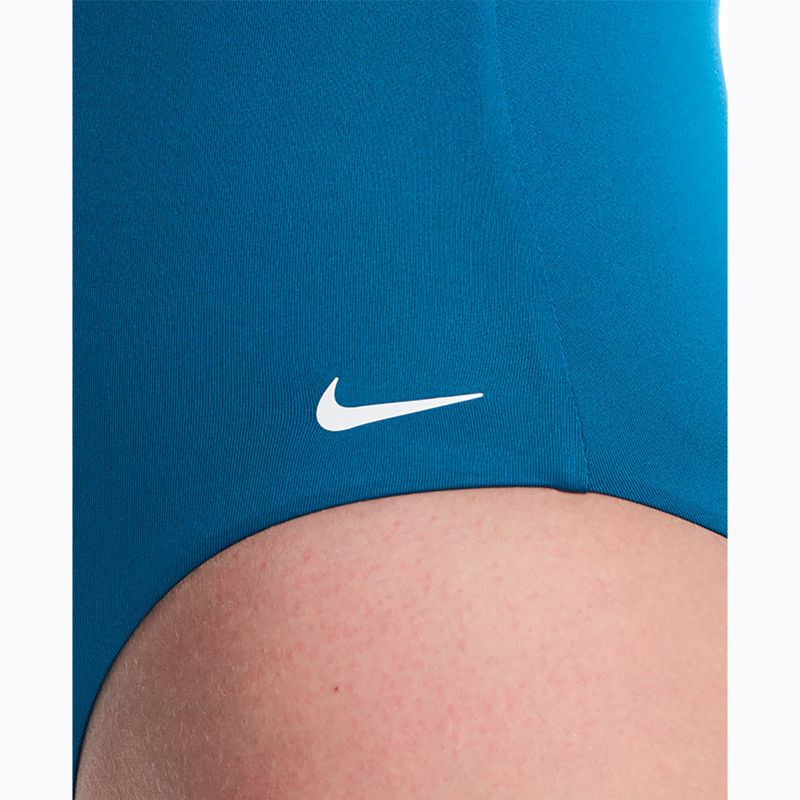 Strój pływacki jednoczęściowy damski Nike Essential V-Neck green abyss 4