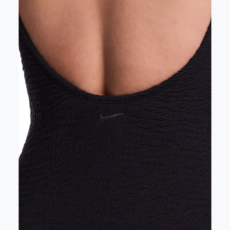Strój pływacki jednoczęściowy damski Nike Shoreline Pucker Scoop Neck black 4