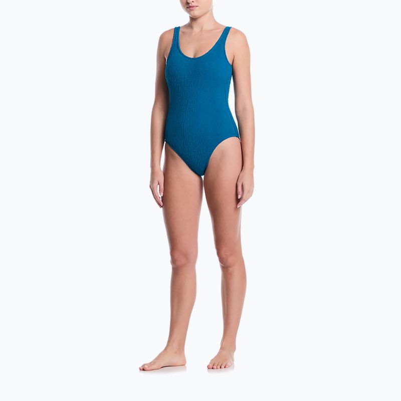 Strój pływacki jednoczęściowy damski Nike Shoreline Pucker Scoop Neck black 2