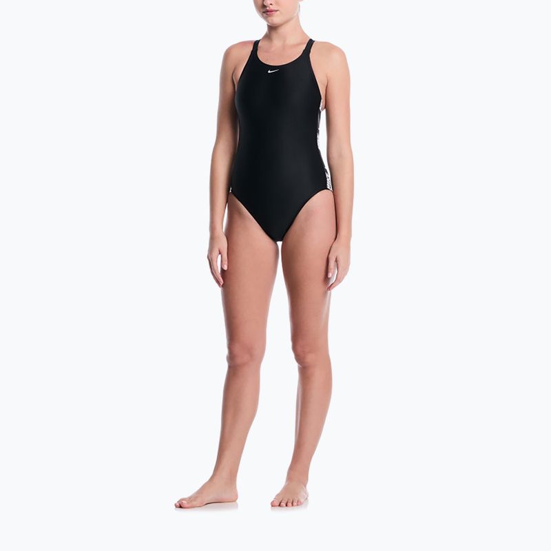 Strój pływacki jednoczęściowy damski Nike Logo Tape Fastback black 2