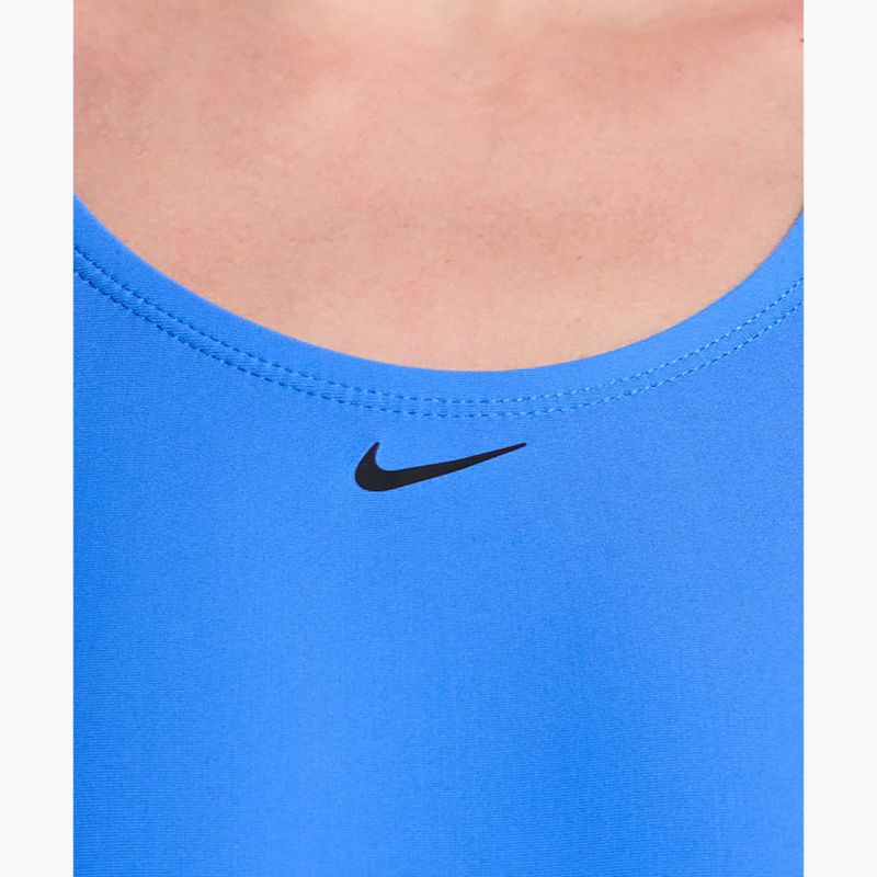 Strój pływacki jednoczęściowy damski Nike Logo Tape Fastback blue crystal 4