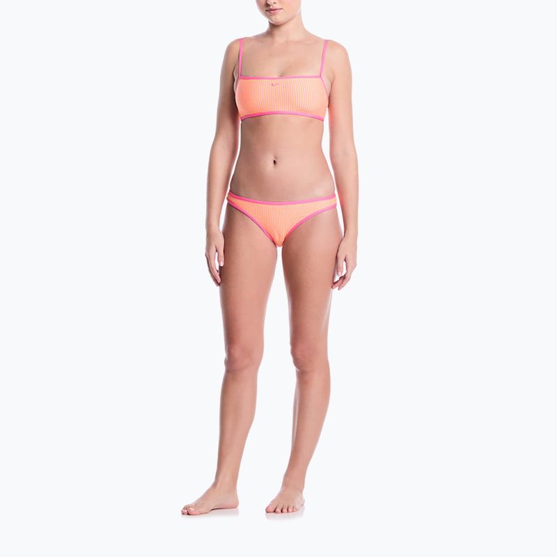 Góra od stroju pływackiego Nike Ripple Texture Bralette Classic Bikini pink glow 2