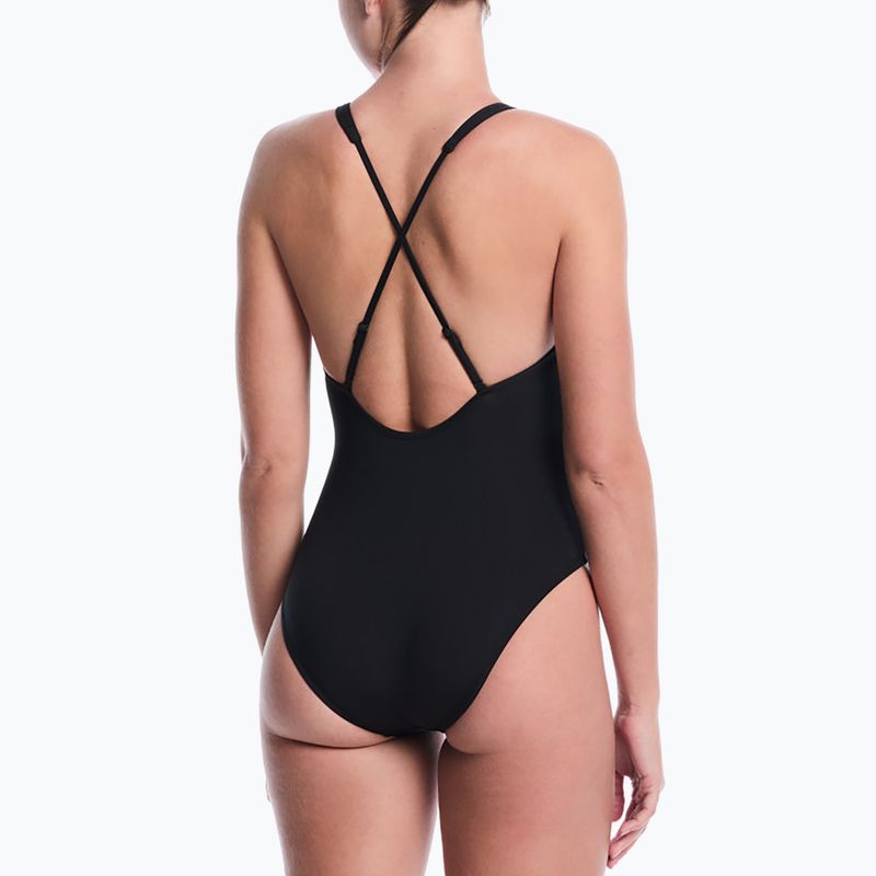 Strój pływacki jednoczęściowy damski Nike Essential Scoop Neck black 3