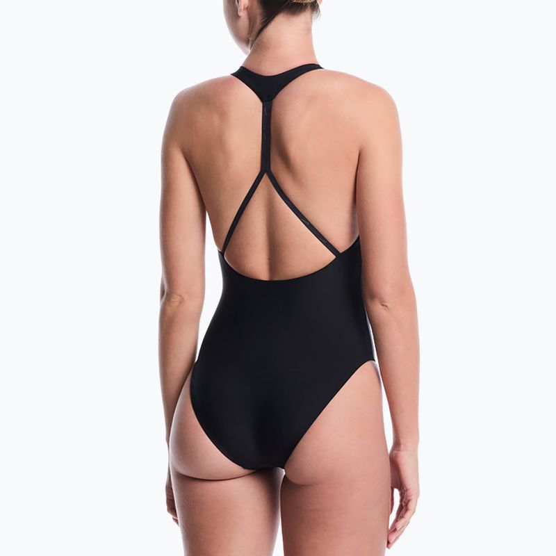 Strój pływacki jednoczęściowy damski Nike Hydralock Luxe Sail Boat V-Neck black 3