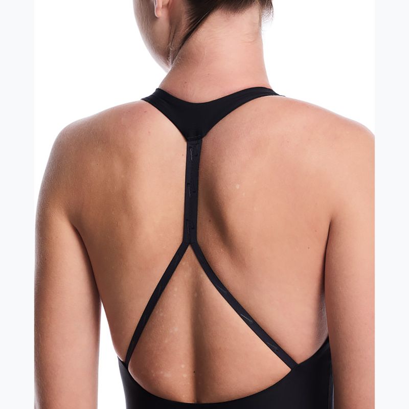 Strój pływacki jednoczęściowy damski Nike Hydralock Luxe Sail Boat V-Neck black 4