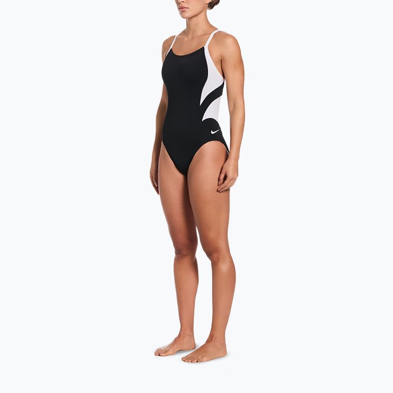 Strój pływacki jednoczęściowy damski Nike Hydrastrong Fly black/white 2