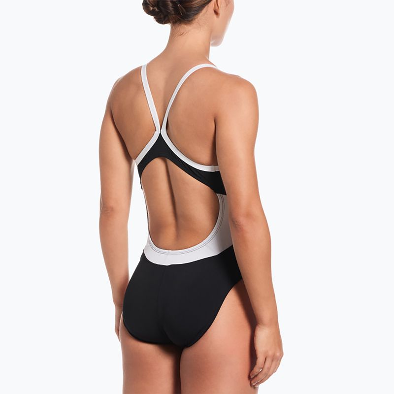 Strój pływacki jednoczęściowy damski Nike Hydrastrong Fly black/white 3