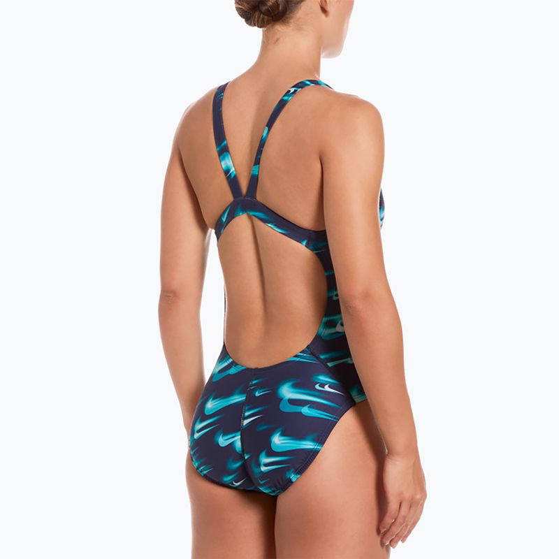Strój pływacki jednoczęściowy damski Nike Hydrastrong Multi Pr green abyss 3