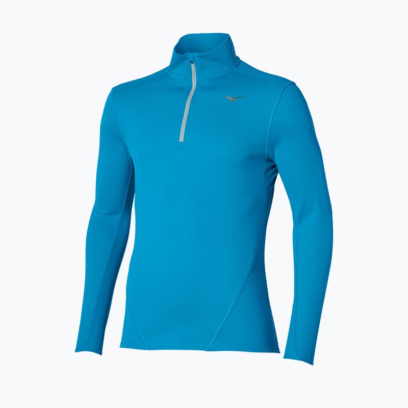 Longsleeve do biegania męski Mizuno Tech Thermal Charge Breath Thermo Half Zip Long Sleeve Tee blue jewel