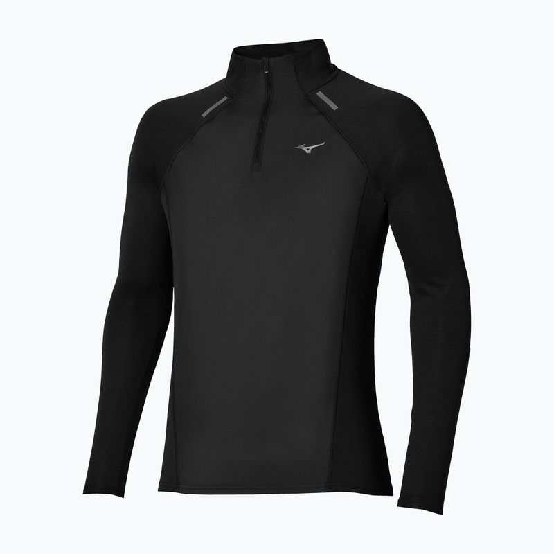 Longsleeve do biegania męski Mizuno Active Dryaeroflow Hybrid Long Sleeve Top Black