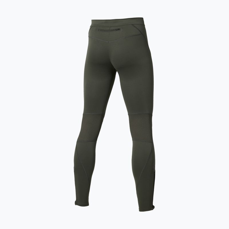 Legginsy do biegania męskie Mizuno Active Warmalite Long Tight forest night 2