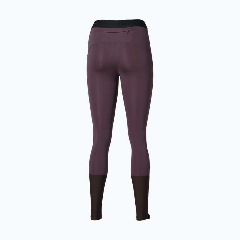 Legginsy do biegania damskie Mizuno Core Impulse Long Tight raisin 2