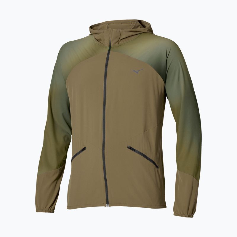 Kurtka do biegania męska Mizuno Active Alpha Hooded Jacket martini olive