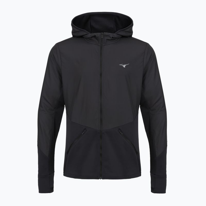Kurtka do biegania męska Mizuno Active Warmalite Hybrid Full Zip Hooded Long Sleeve Top black