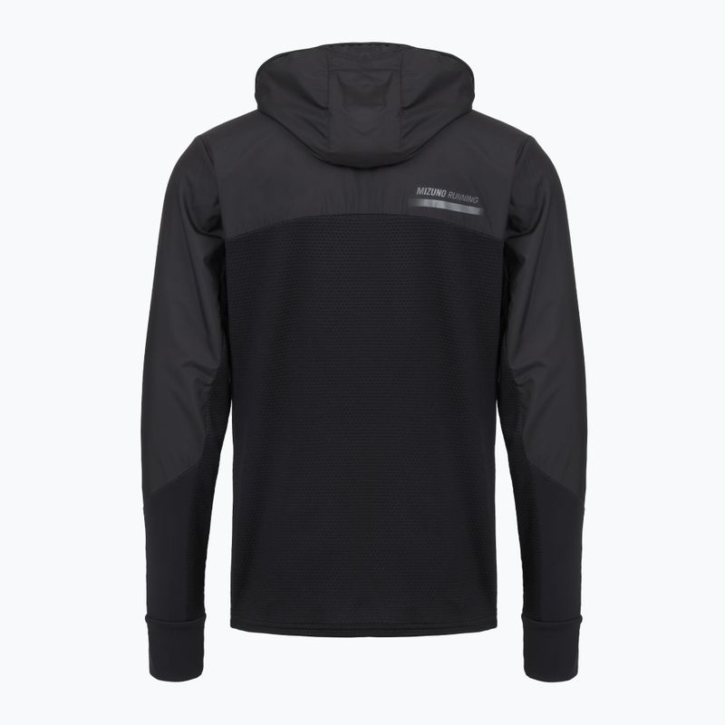Kurtka do biegania męska Mizuno Active Warmalite Hybrid Full Zip Hooded Long Sleeve Top black 2