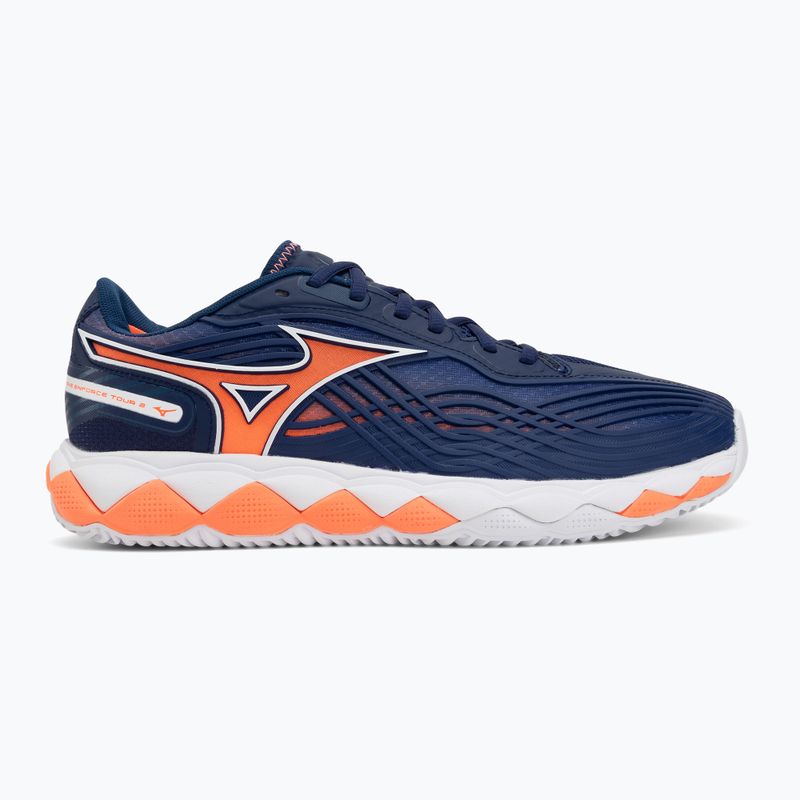 Buty do tenisa męskie Mizuno Wave Enforce Tour 2 CC beacon blue/white/lava orange 2