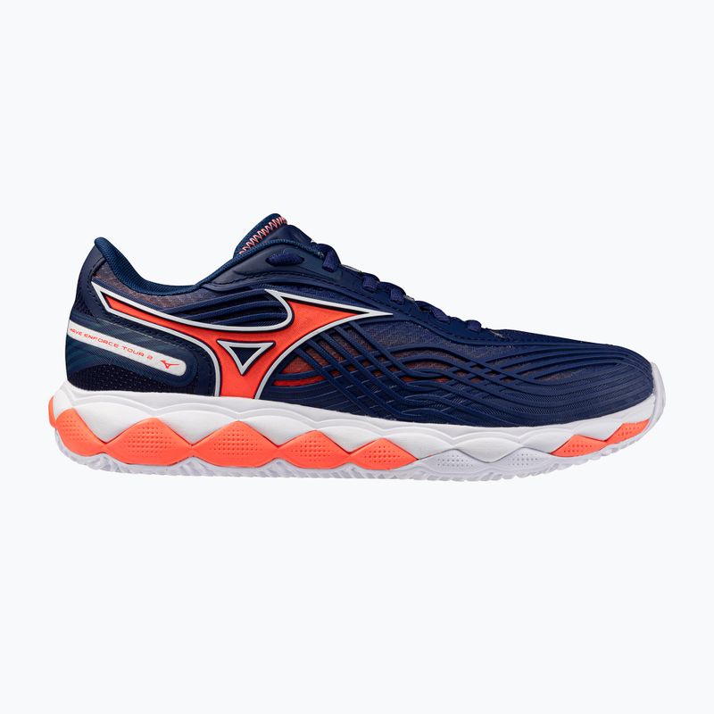 Buty do tenisa męskie Mizuno Wave Enforce Tour 2 CC beacon blue/white/lava orange 8