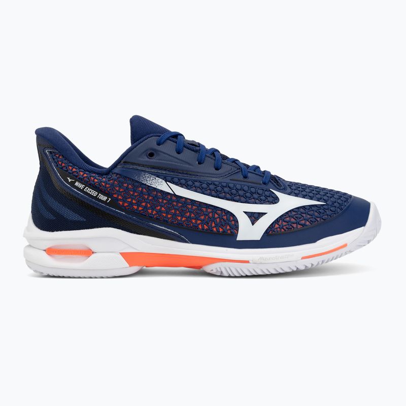 Buty do tenisa męskie Mizuno Wave Exceed Tour 7 CC beacon blue/white/lava orange 2