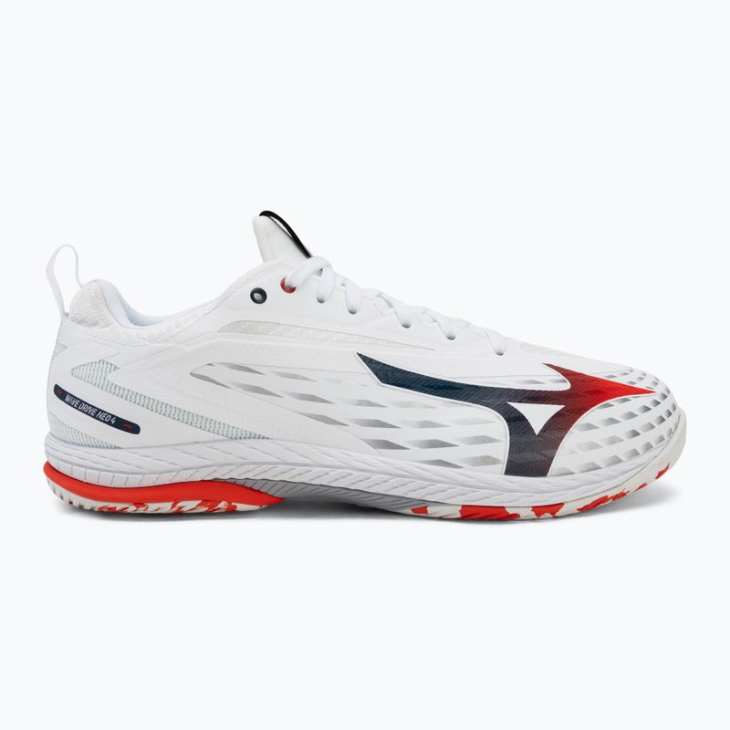 Buty do tenisa męskie Mizuno Wave Drive Neo 4 white/insignia blue/orange 2