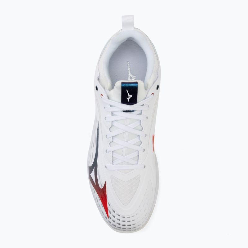 Buty do tenisa męskie Mizuno Wave Drive Neo 4 white/insignia blue/orange 5