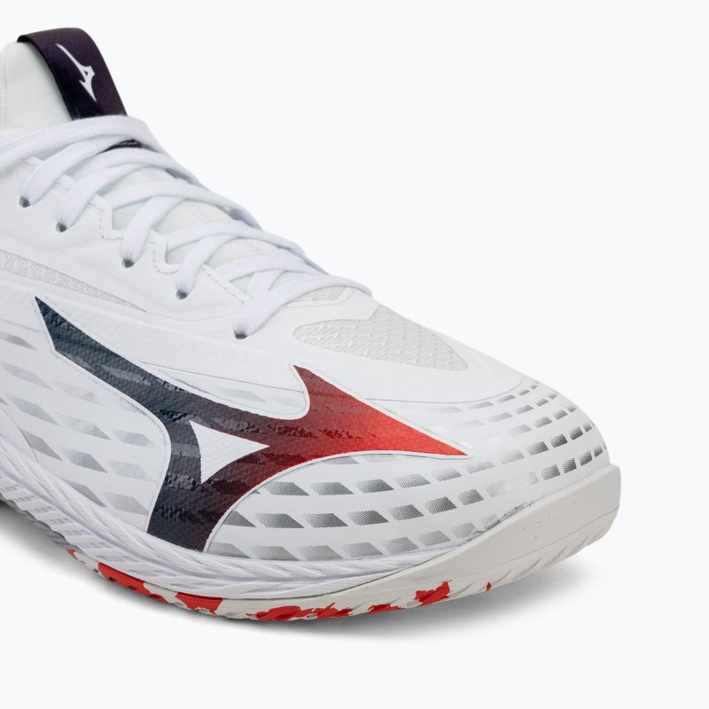 Buty do tenisa męskie Mizuno Wave Drive Neo 4 white/insignia blue/orange 7