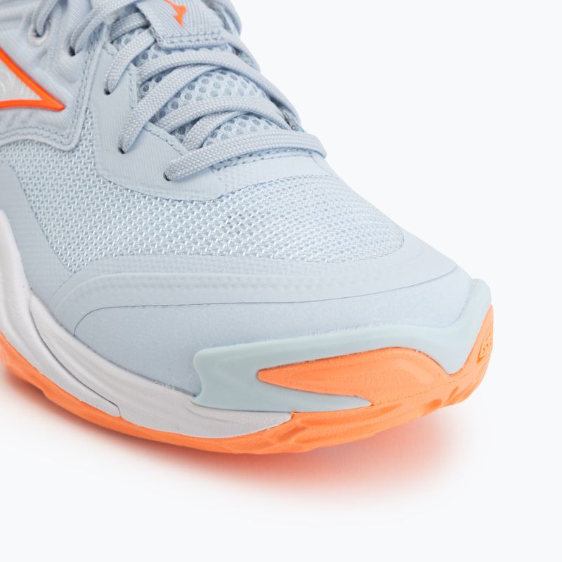 Buty do siatkówki damskie Mizuno Wave Momentum Elite blue finch/white/lava orange 7