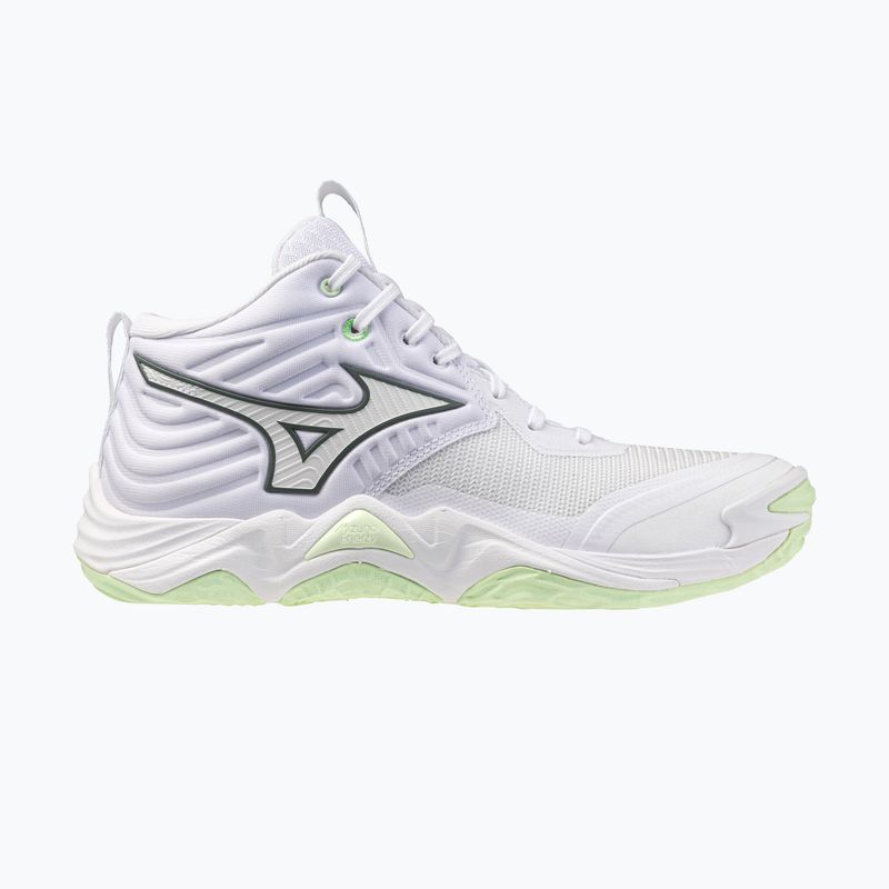Buty do siatkówki damskie Mizuno Wave Momentum Elite Mid white/balsam green/ambrosia
