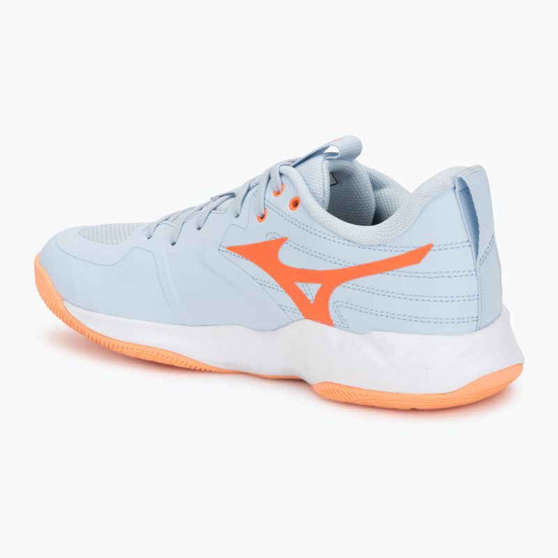 Buty do siatkówki damskie Mizuno Wave Momentum Pro blue finch/lava orange/flamingo coral 3