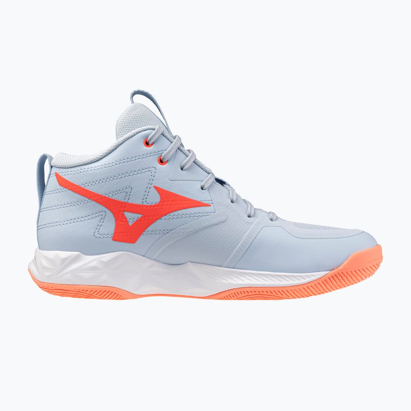 Buty do siatkówki damskie Mizuno Wave Momentum Pro Mid blue finch/lava orange/flamingo coral 2