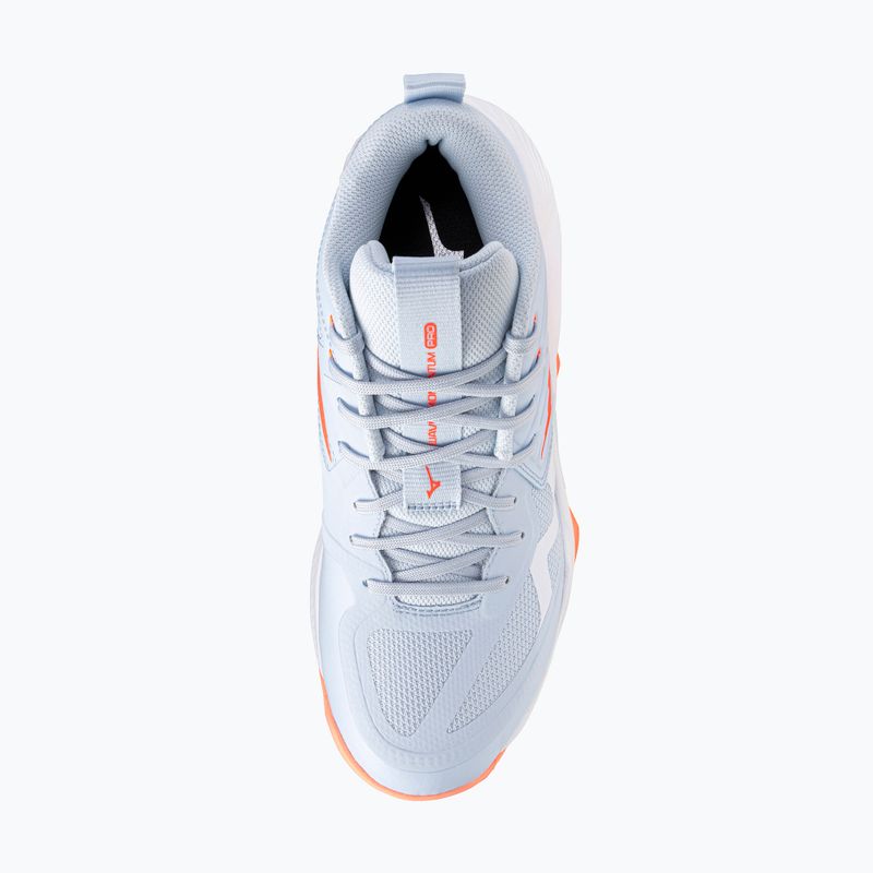 Buty do siatkówki damskie Mizuno Wave Momentum Pro Mid blue finch/lava orange/flamingo coral 5