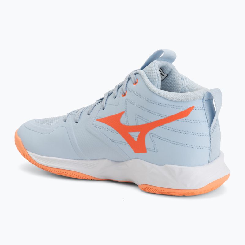 Buty do siatkówki damskie Mizuno Wave Momentum Pro Mid blue finch/lava orange/flamingo coral 3