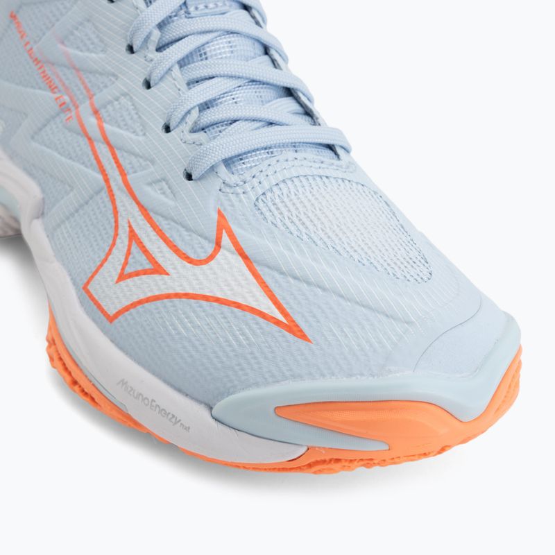 Buty do siatkówki damskie Mizuno Wave Lightning Elite Mid blue finch/whitelava orange 7