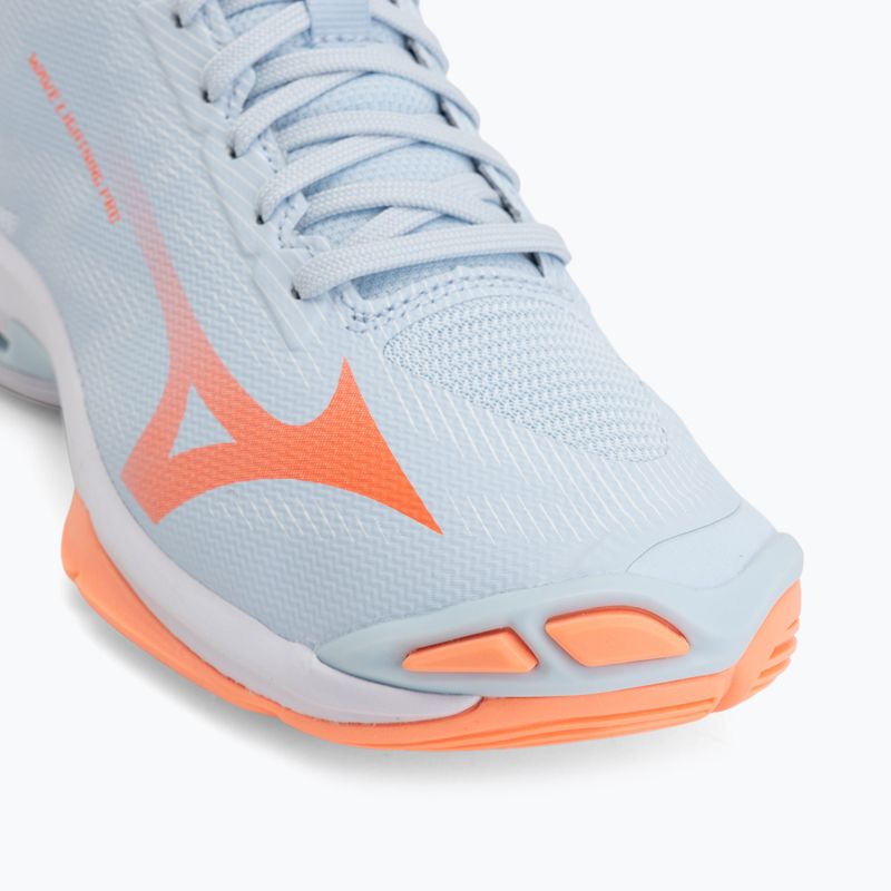 Buty do siatkówki damskie Mizuno Wave Lightning Pro Mid blue finch/lava orange/flamingo coral 7