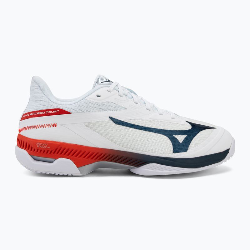 Buty do tenisa męskie Mizuno Wave Exceed Court AC white/insignia blue/orange 2
