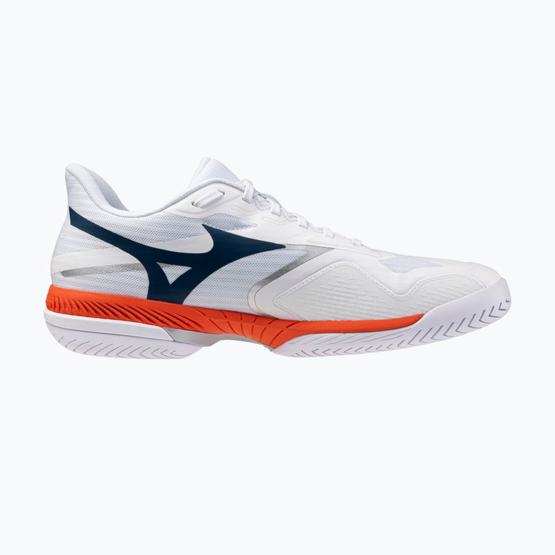Buty do tenisa męskie Mizuno Wave Exceed Court AC white/insignia blue/orange 2