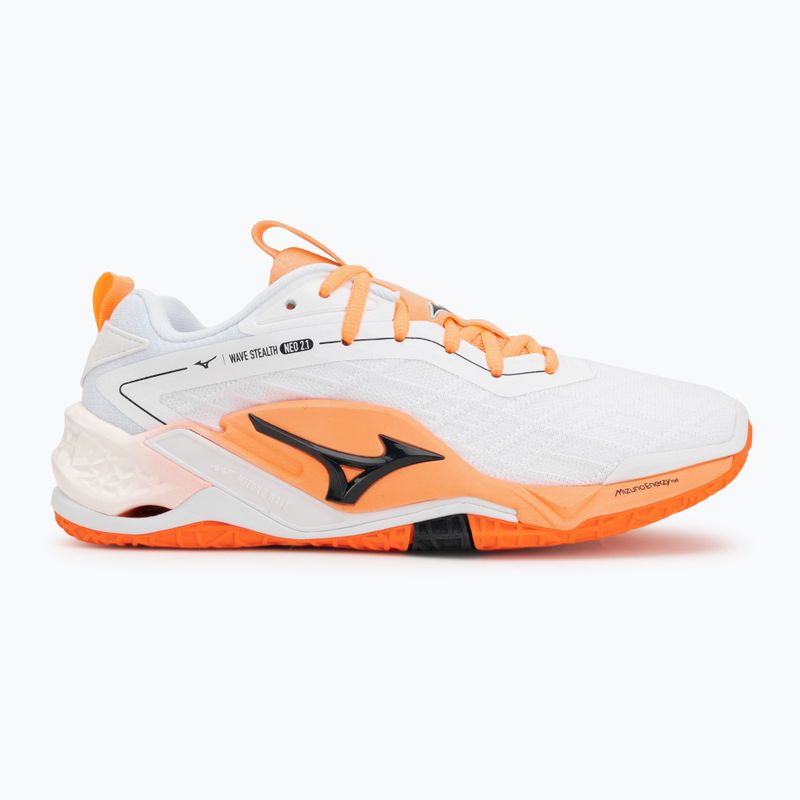 Buty do piłki ręcznej Mizuno Wave Stealth Neo 2.1 white/black/flamingo coral 2
