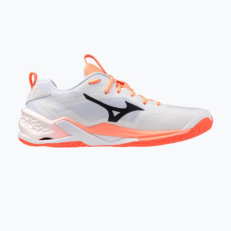 Buty do piłki ręcznej Mizuno Wave Stealth Neo 2.1 white/black/flamingo coral 2
