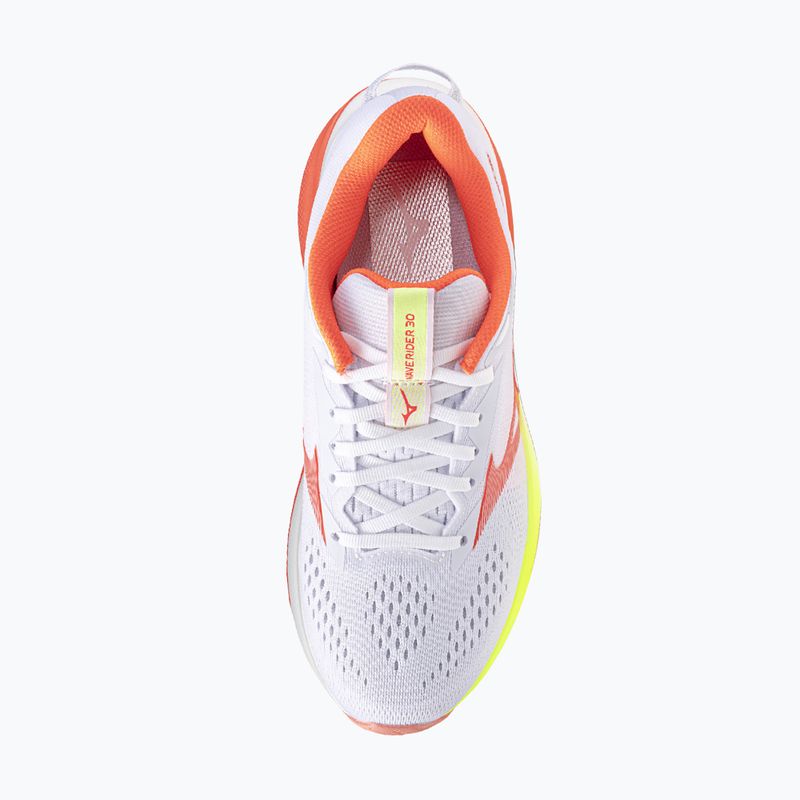 Buty do biegania damskie Mizuno Wave Rider 30 white/flamingo coral/lime pulp 7