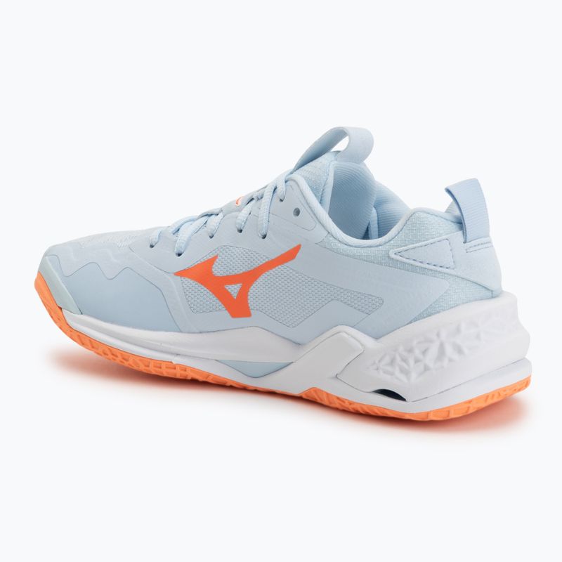 Buty do piłki ręcznej damskie Mizuno Wave Stealth Neo 2.1 blue finch/lava orange/white 3