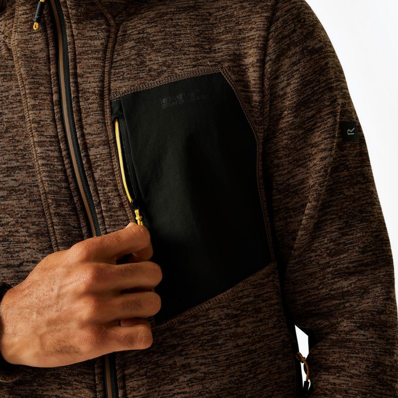 Bluza męska REGATTA Alven nut brown marl/black 5