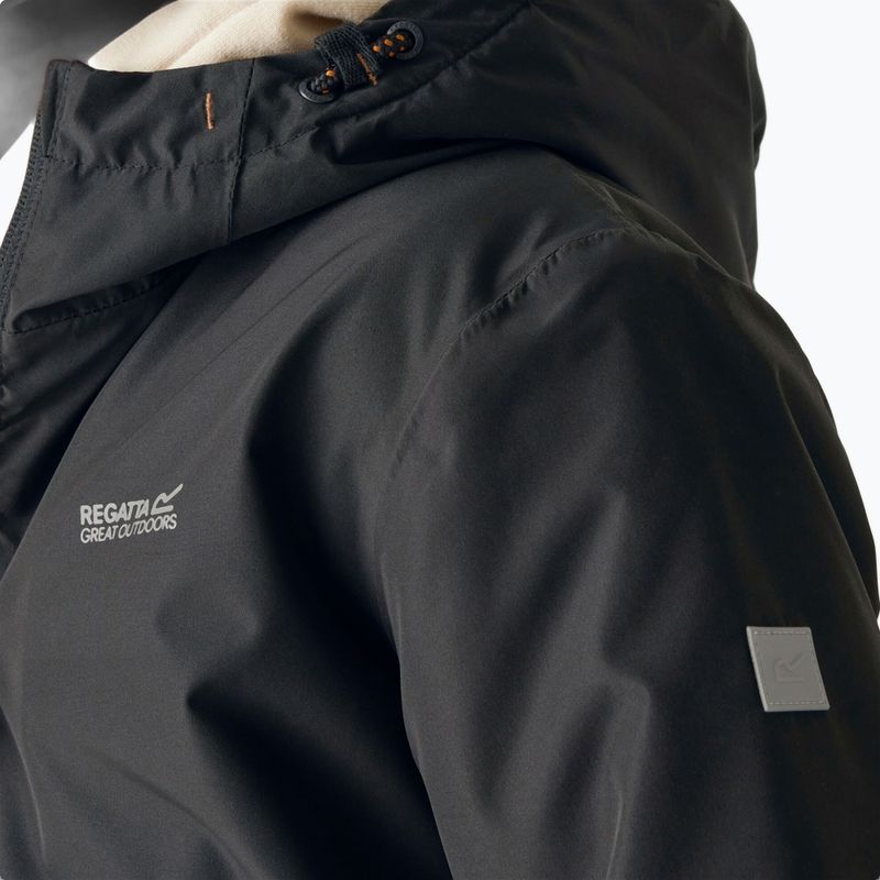 Kurtka przeciwwiatrowa dziecięca REGATTA Hillain Warm black/pumpkin spice/ash 7