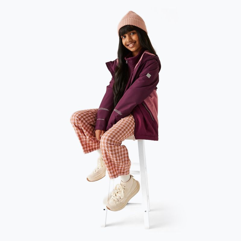 Kurtka przeciwwiatrowa dziecięca REGATTA Hillain Warm fig/dark pimento/dusty rose 10
