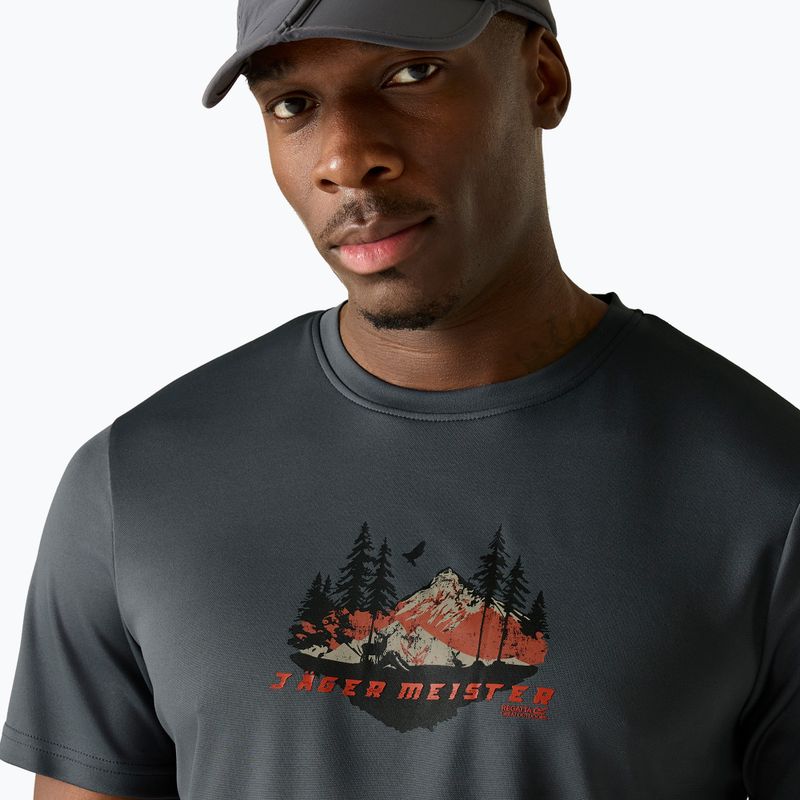 Koszulka trekkingowa męska REGATTA Fingal Slogan dark storm 4