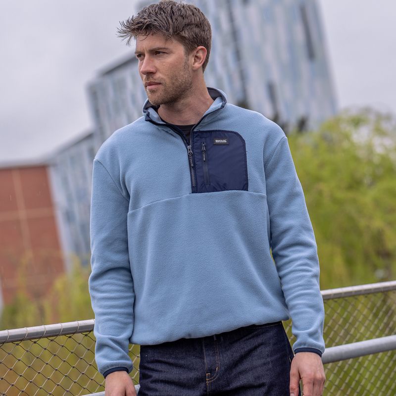 Bluza polarowa męska REGATTA Frankie Borg Half Zip grey mirage/black 10