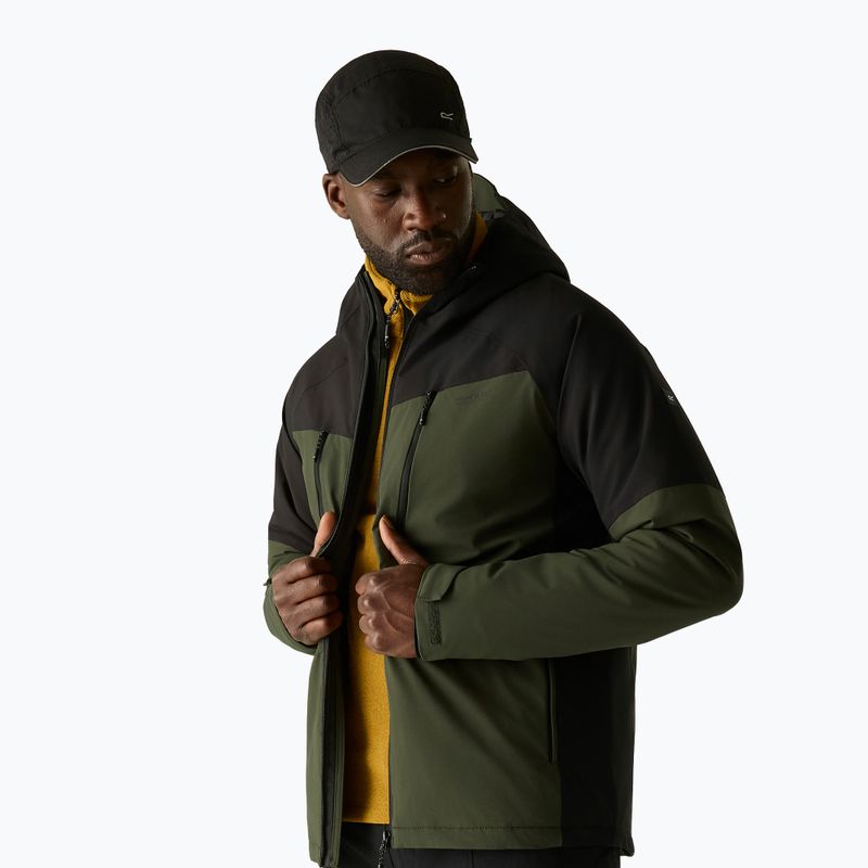 Kurtka przeciwdeszczowa męska REGATTA Highton Stretch Padded dark khaki/black 4